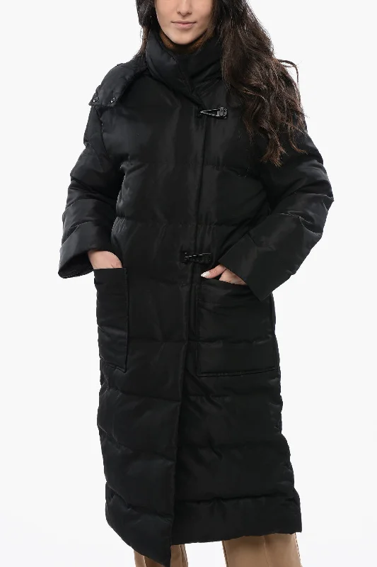 Don't Miss Out Allsaints Quilted Allana Maxi Jacket With Removable Hood