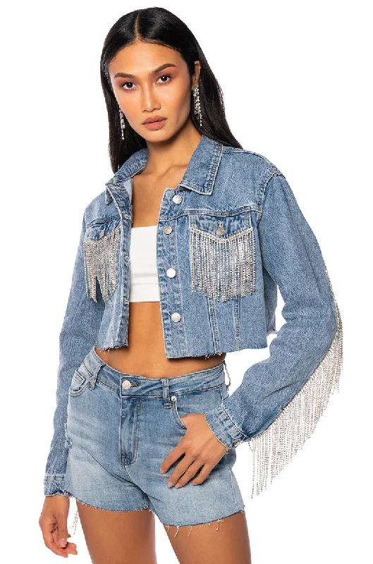 Fast Fashion Favorites AZALEA WANG JULES DENIM WITH RHINESTONES