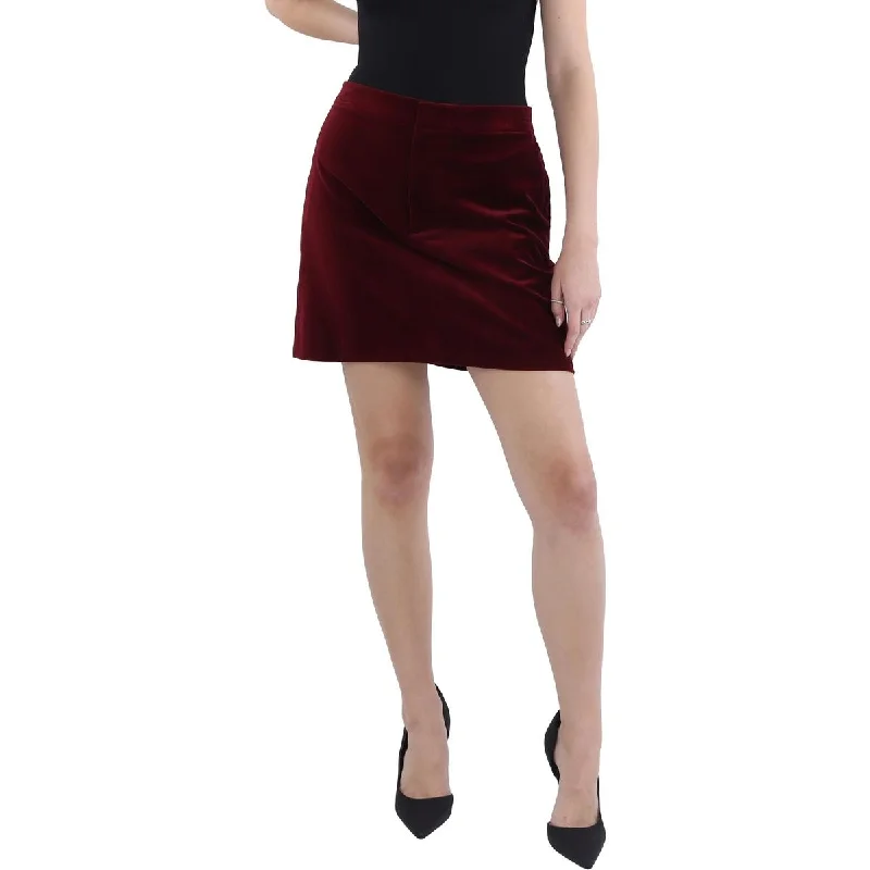 Trendy Threads Womens Velvet Mini Mini Skirt