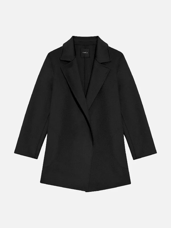 Graceful Movement Clairene Wool Cashmere Coat in Black