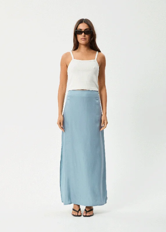 Fashion Sale AFENDS Womens Grace - Cupro Maxi Skirt - Ether Blue