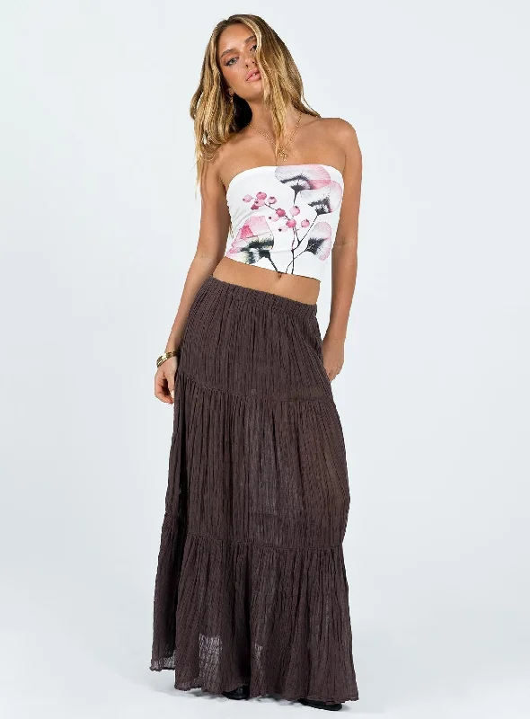 End Of Month Blowout Gilchrist Low Rise Maxi Skirt Brown