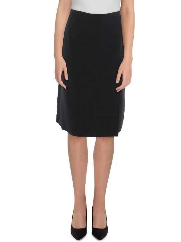 Trend Setting Threads Plus Womens Knit Solid Pencil Skirt