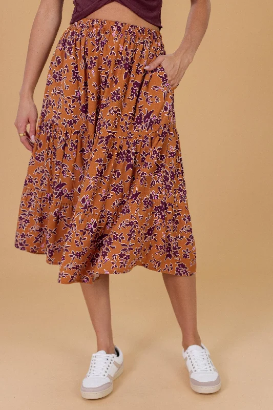 Additional Time-Limited Offers Skirt Martha Terracotta Floral