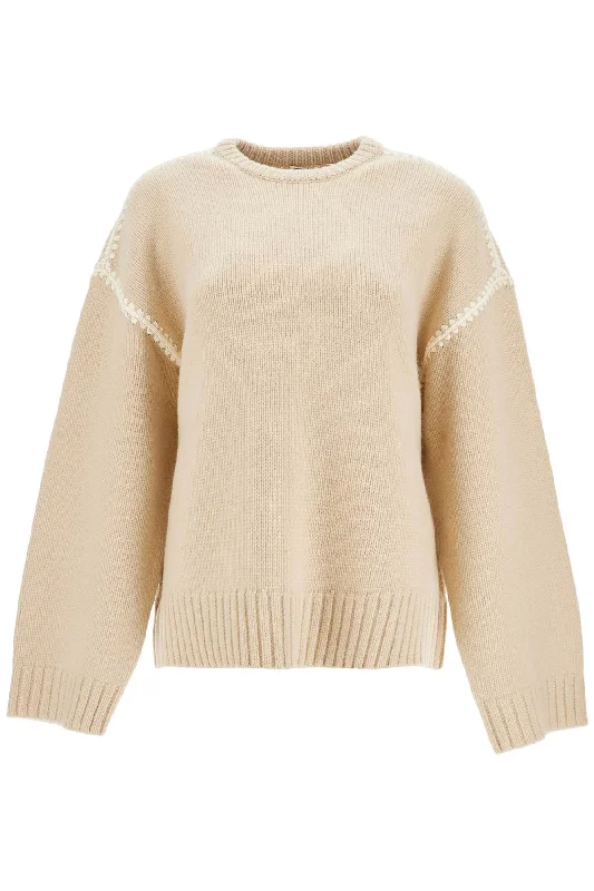 Save On Classic Elegant Styles Toteme Women's  Wool And Cashmere Sweater With Embroidery