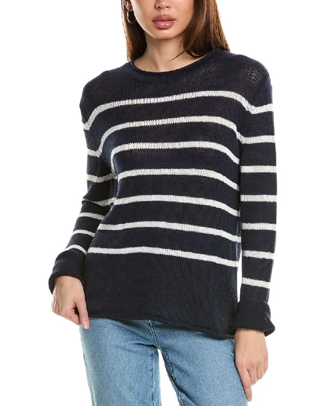 Trend Forward Threads For Her Hannah Rose Striped Cashmere-Blend Sweater