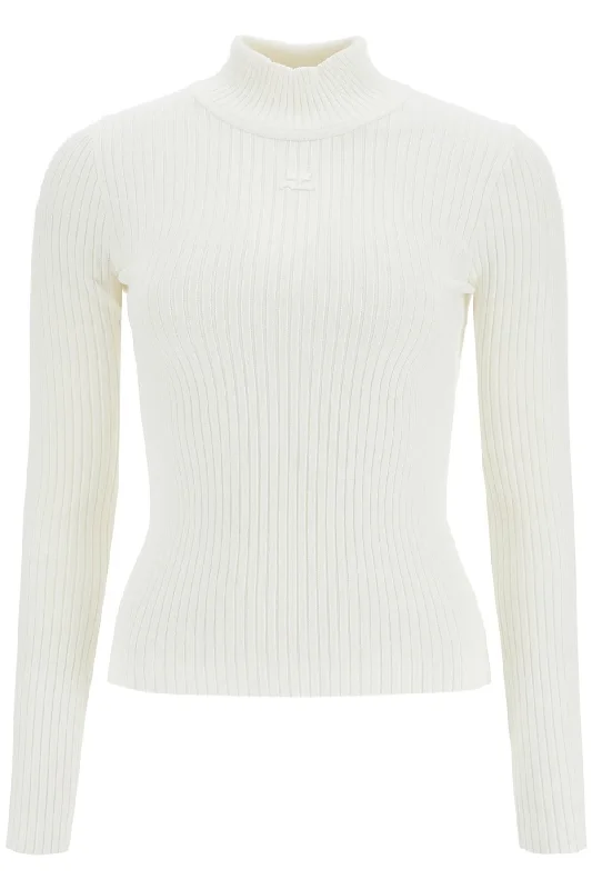 Mid Season Sale Courreges Women's Re-Edition Ribbed Funnel-Neck Sweater