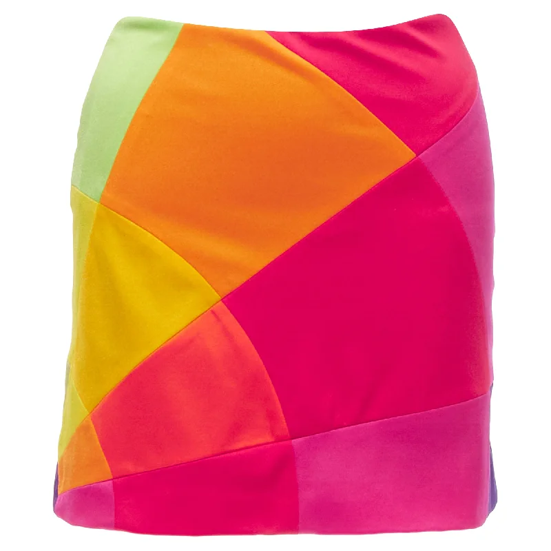 Daily Deals Moschino Cheap Chic rainbow colorblock patchwork mini skirt