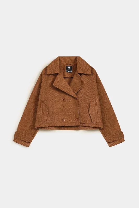 Exclusive Deals Online Cropped Non-Denim Trench Jacket