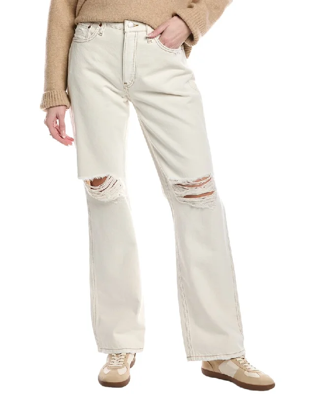 High End Women's Wear RE/DONE Relaxed Long Vintage White Destroy Jean