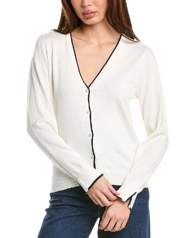 Mega Sale Hannah Rose Pearl Button Trimmed Cashmere-Blend Cardigan