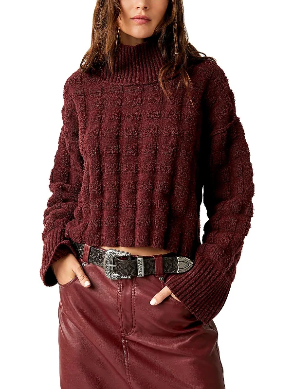 Innovate Your Wardrobe Soul Searcher Womens Textured Pullover Mock Turtleneck Sweater