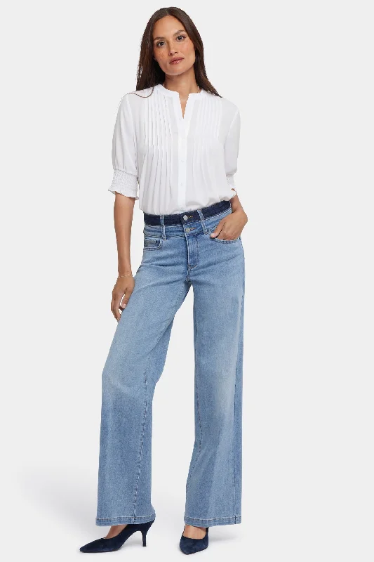 Spring Fashion Teresa Wide Leg Jeans - Santiago Sea