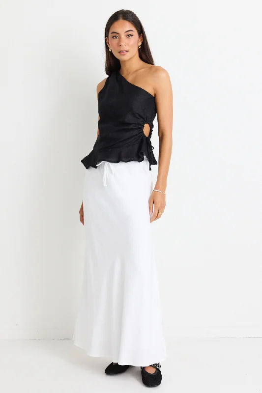 Dive Into Trendy Styles Summit White Tie Waist Bias Maxi Skirt