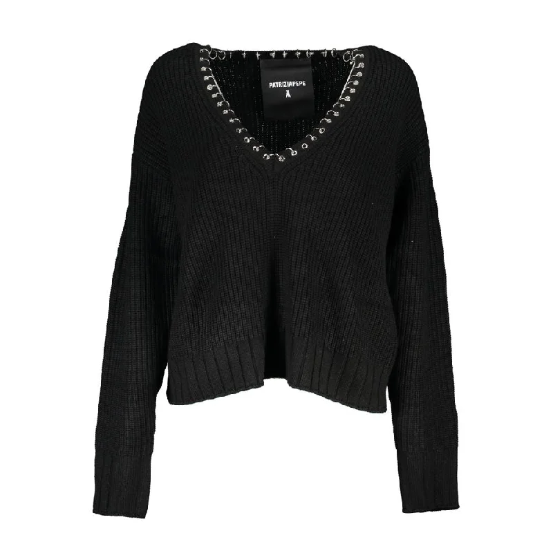 Special Offers Patrizia Pepe Elegant Long Sleeved V-Neck Sweater with Chic Women's Details