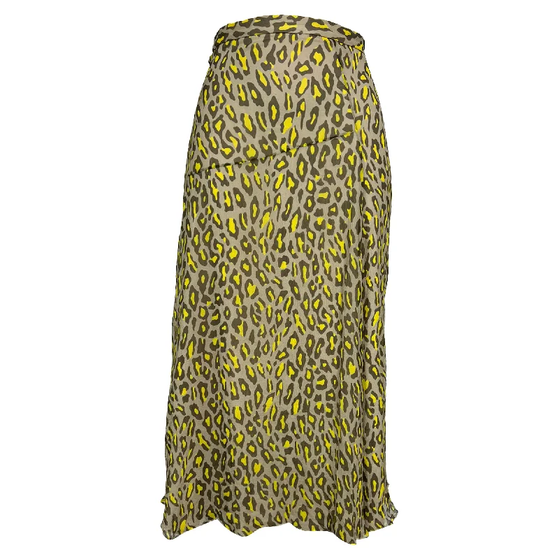 Signature Style Essentials Theory Midi Skirt in Animal Print Polyester