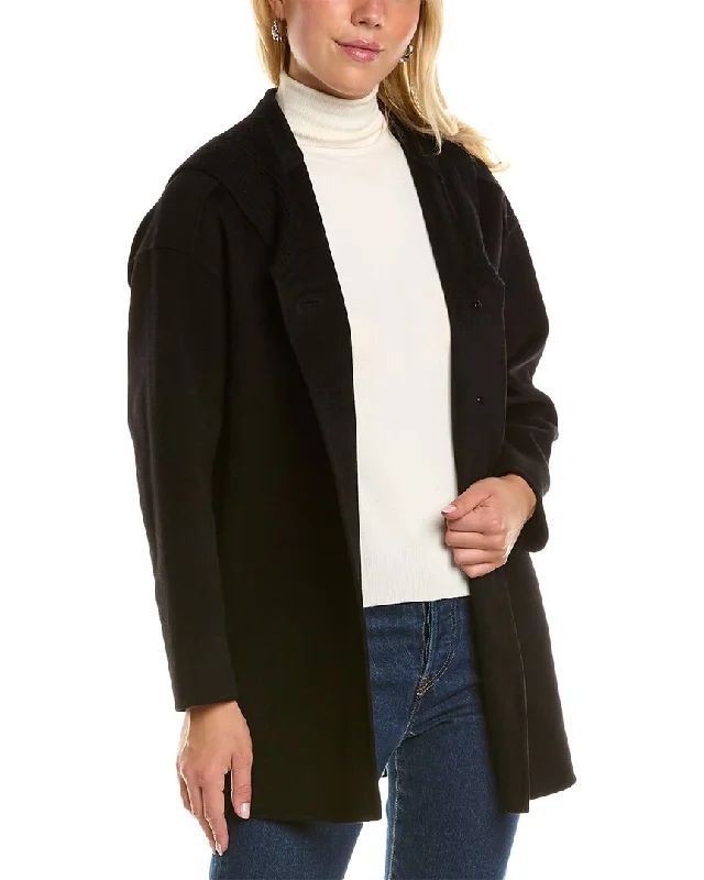 Budget Friendly Forte Cashmere Hooded Wool & Cashmere-Blend Coat