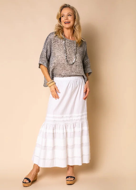 Your Timeless Wardrobe Awaits Honey Cotton Skirt in White