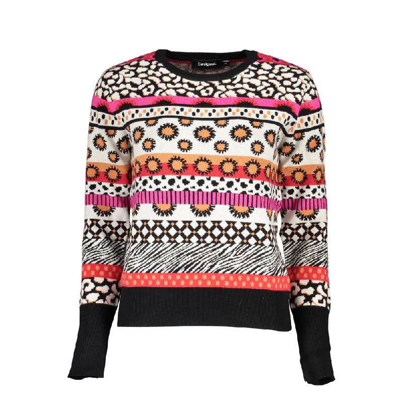 Fashion Deal Desigual Chic  Contrast Crew Neck Women's Sweater