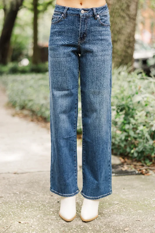 Discount Extravaganza KanCan: Find You Well Dark Wash Wide Leg Jeans