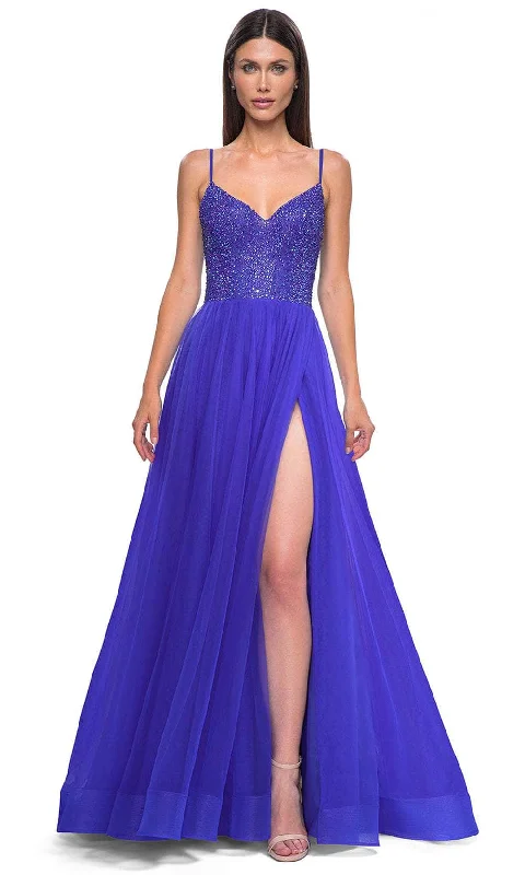 Relaxed Style La Femme 32668 - Rhinestone Embellished A-Line Prom Gown