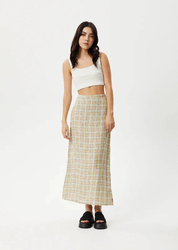 Clearance Event AFENDS Womens Kali - Maxi Skirt - Pistachio Check