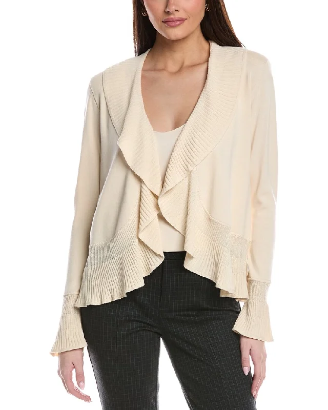 Trendy Threads St. John Fluid Ruffle Knit Cardigan