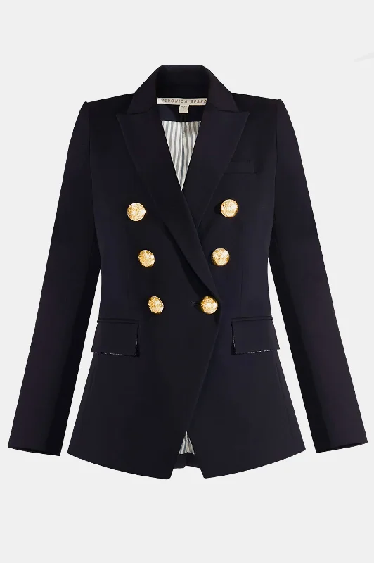 Limited Time Flash Sale Miller Dickey Blazer in Navy with Gold Buttons