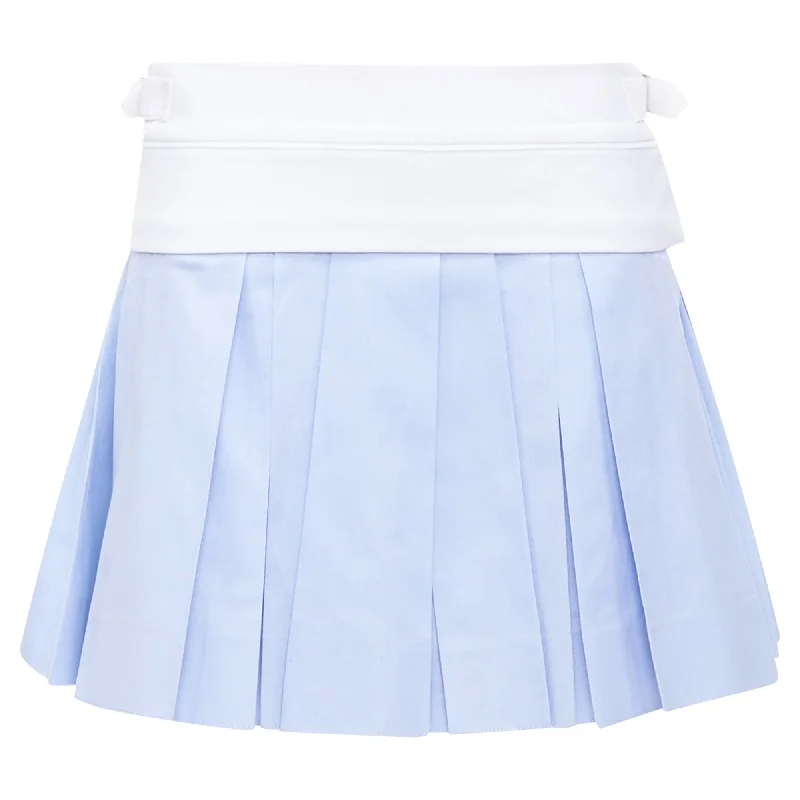 Vintage Inspired Fashion Sale Alexander Wang Pleated White Waistband Buckle Mini Skirt