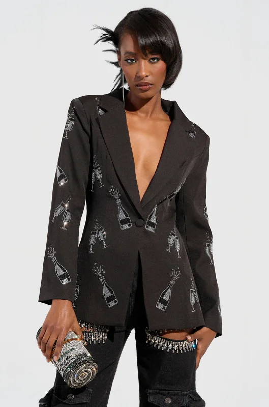 Elegant Simplicity Wardrobe MIDNIGHT TOAST EMBELLISHED BLAZER