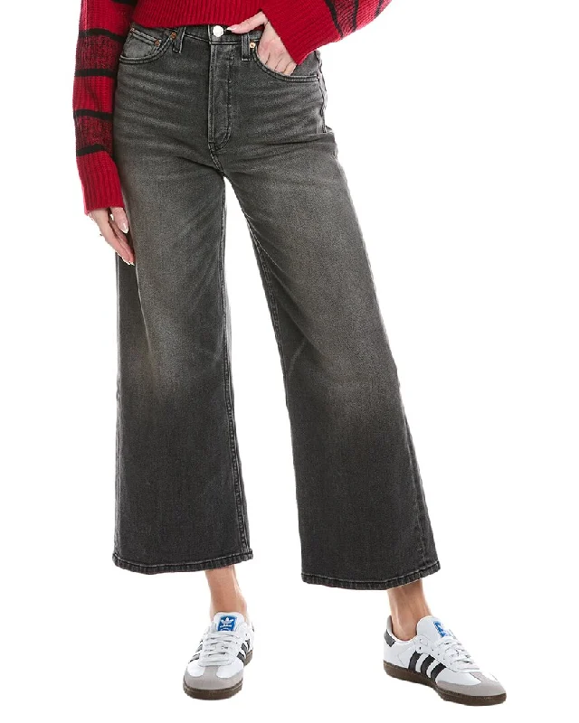 Latest Trends RE/DONE High-Rise Nero Wide Leg Crop Jean