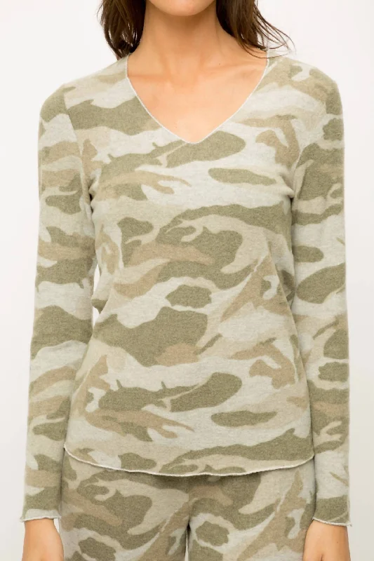 Summer Essentials Brushed Knit Camo Top