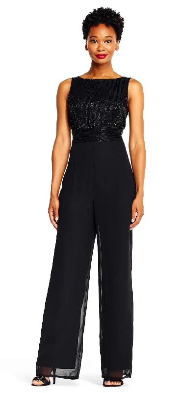 Limited Time Adrianna Papell - Beaded Sleeveless Top Chiffon Jumpsuit AP1E202207SC