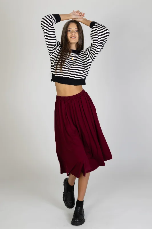 Sustainable Fashion Extravaganza Skirt Serena Wine Red