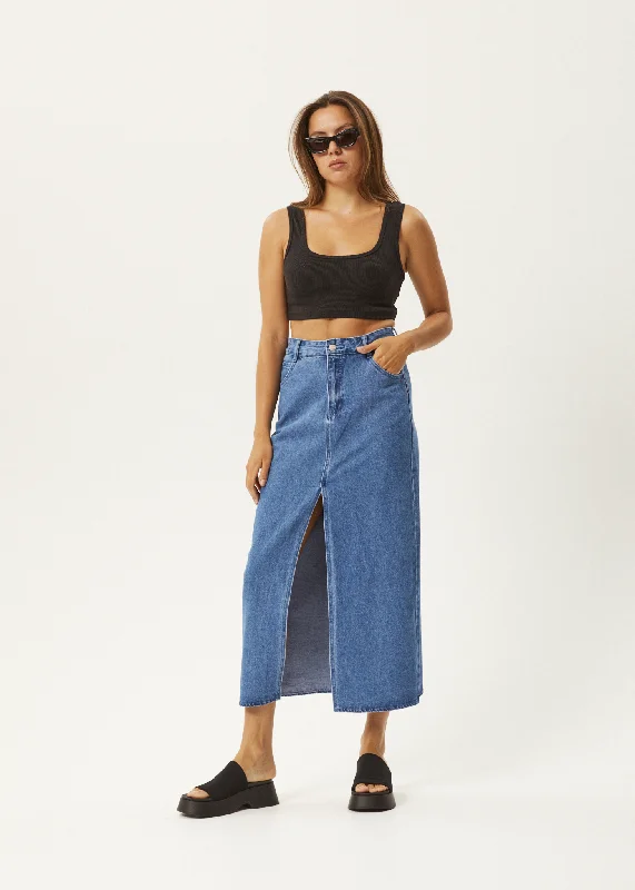 Fresh Styles, Fresh Deals AFENDS Womens Ayla - Denim Maxi Skirt - Worn Blue