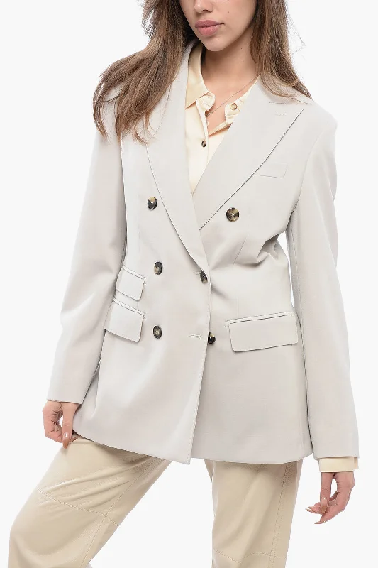 Big Discounts Max Mara Double-Breasted Cadore Blazer With Peak Lapel