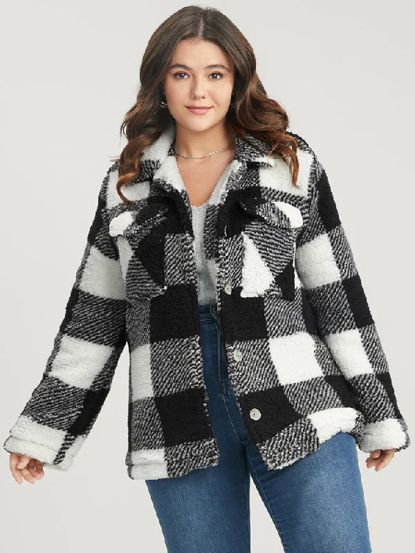 Limited - Edition Drops Plaid Flap Pocket Button Front Coat