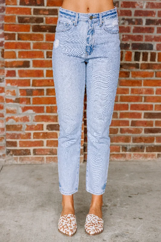 Bold Fashion Get A Move On Light Wash High Waist Crop Jeans