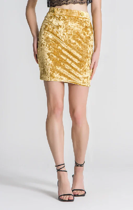 Grab Romantic Date - Night Styles Now Gold Sunlight Skirt