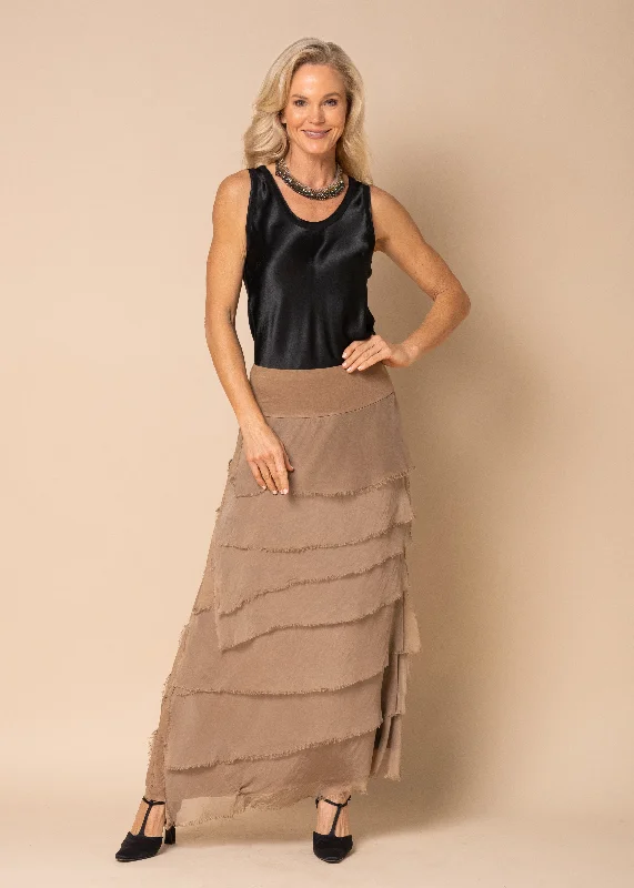 Fashion Forward Fifi Silk Skirt in Desert