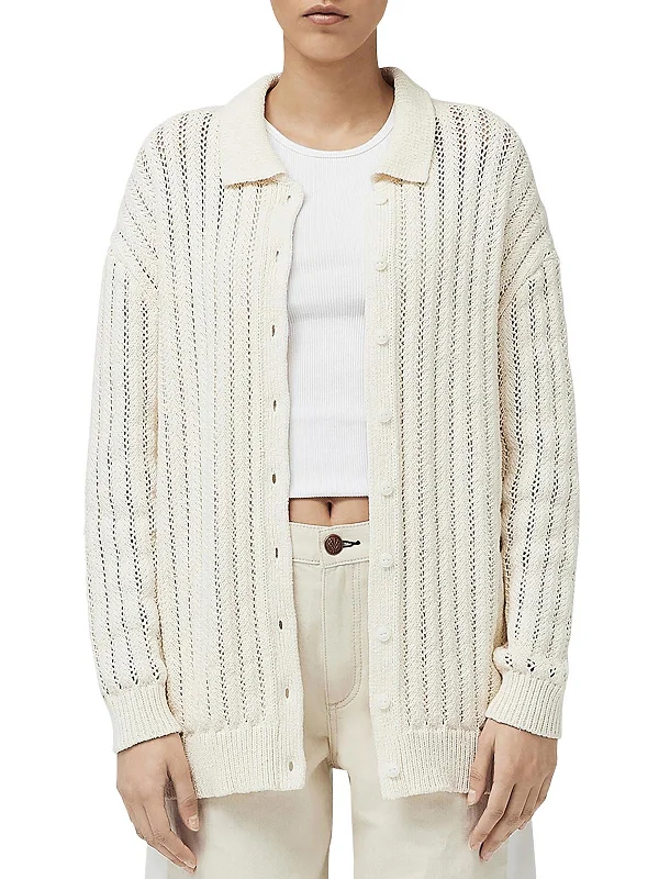 Runway Inspired Wear Adrienne Womens Cotton Knit Cardigan Sweater