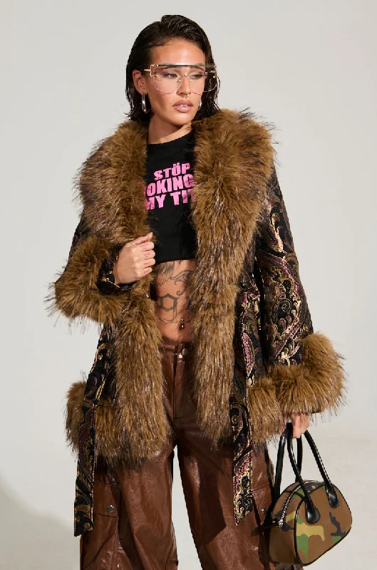 Trend Leading Collection SITTING PRETTY FUR TRIM COAT