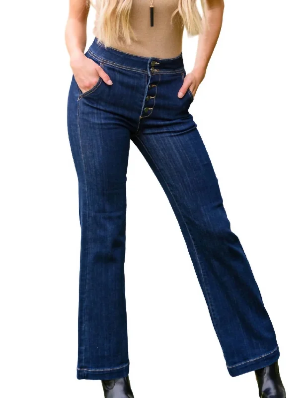 Ride The Style Wave Wide Leg Pants In Dark Wash