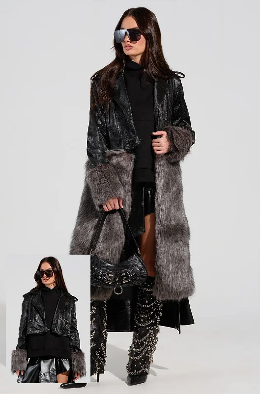 Budget-Friendly Fashion 2 IN 1 MOTO FUR TRENCH