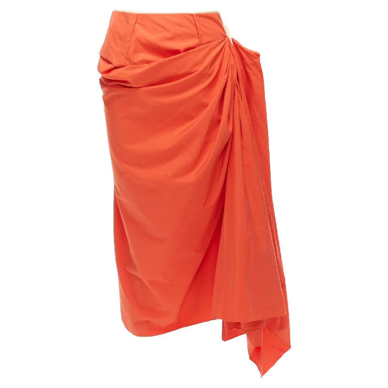 The Good Stuff Marni cotton asymmetric drape pencil midi skirt