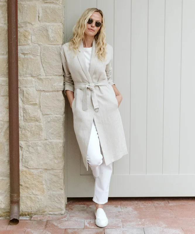 First Order Discount Linen Trench Coat