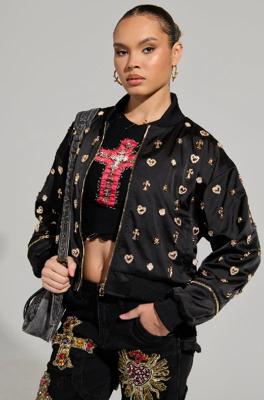 Seasonal Sale LIKE A CHARM EMBELLISHED BOMBER