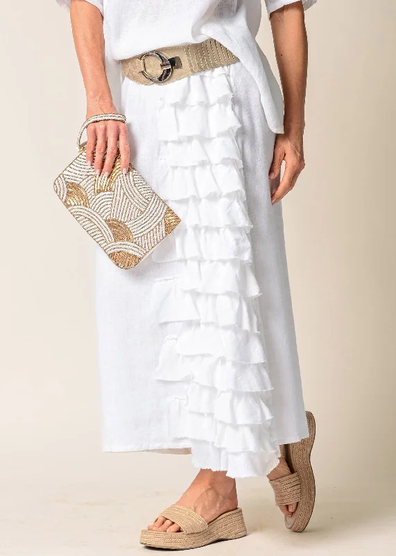 Comfort Meets Fashion Eve Linen Skirt in White