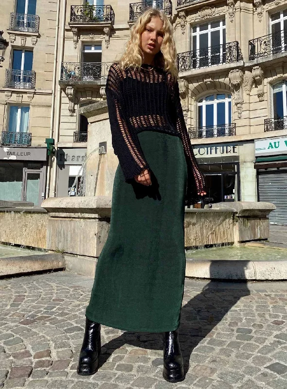 Spring Fashion Harriette Maxi Skirt Forest Green