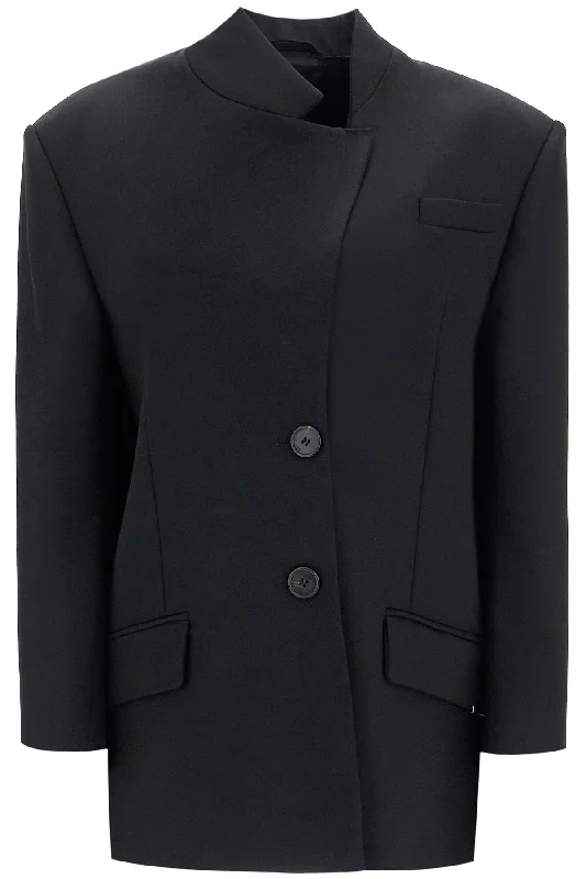 Save Big The Attico Women's Asymmetric Wool Blazer For